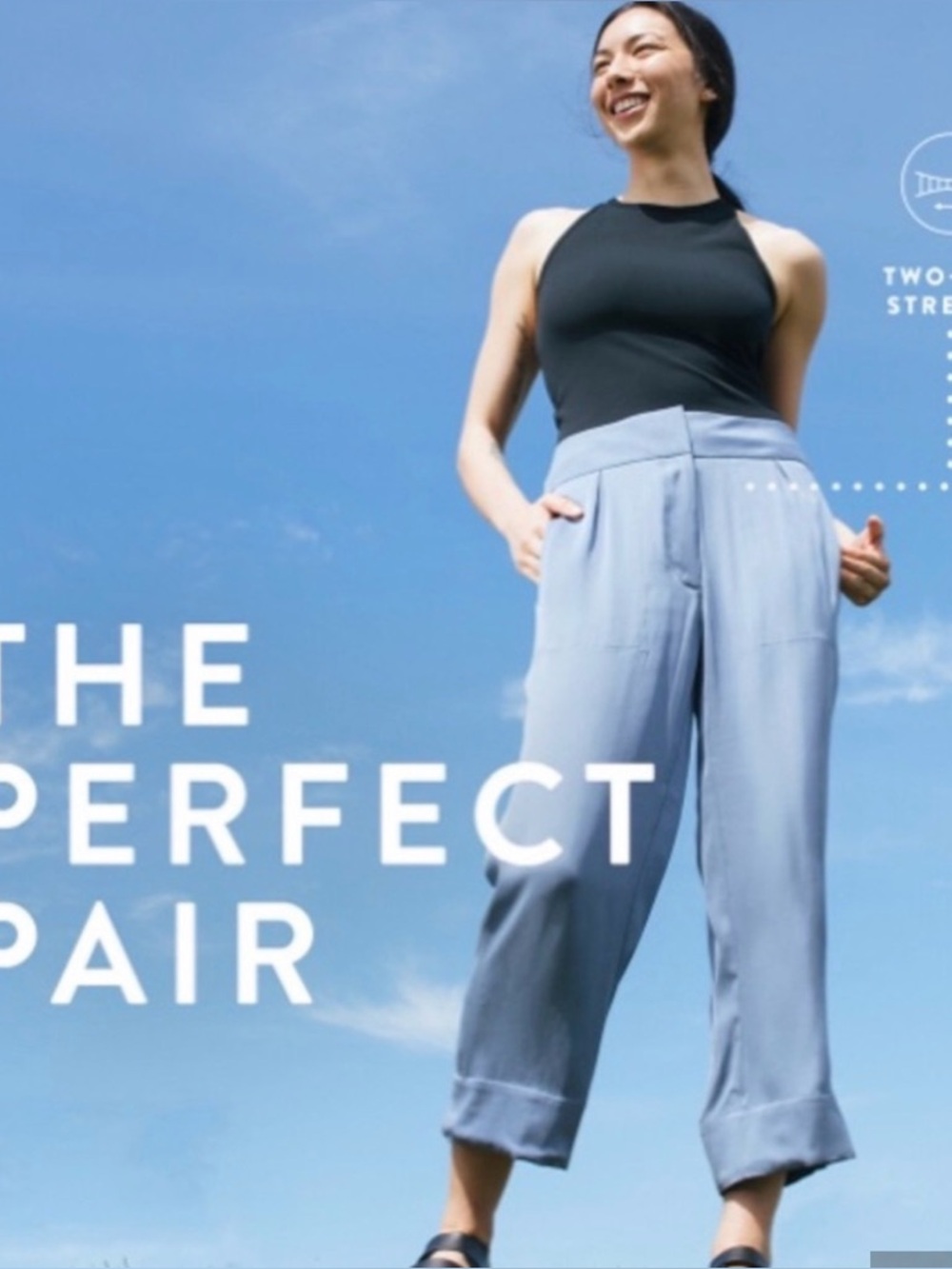 Kit and Ace ‘bike to work’ Wide-Leg Satin-Look Pants in Dusty Blue